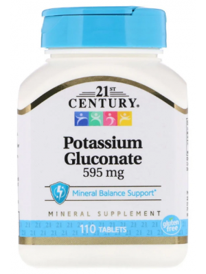 Минералы 21st Century Potassium Gluconate 595 mg (110 таб.)