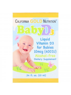 California Gold Nutrition Baby Vitamin D3 Drops 400IU (10ml.)