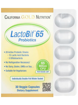 California Gold Nutrition LactoBif 65 Probiotics (30 капс.)