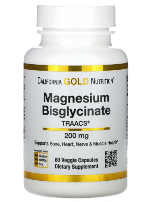 Минералы California Gold Nutrition Magnesium Bisglycinate TRAACS (60 капс.)