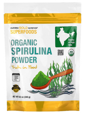Биологически активные добавки California Gold Nutrition Organic Spirulina Powder (240 гр.)