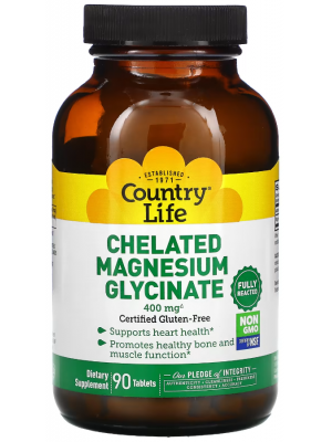 Минералы Country Life Chelated Magnesium Glycinate 400mg (90 таб.)