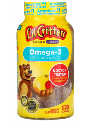 Омега жирные кислоты L'il Critters Omega-3 Childrens Gummies (120 gamm.)