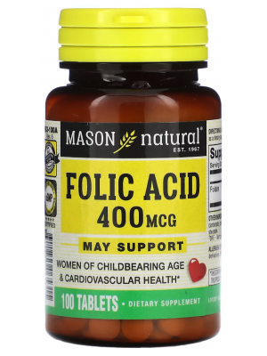 Отдельные аминокислоты Mason Natural Folic Acid 400 mcg. (100 таб.)