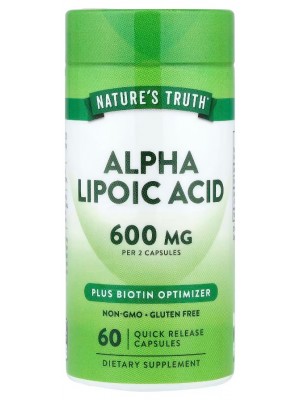 Альфа ліполева кислота (ALA) Nature's Truth Alpha Lipoic Acid 600 mg (60 капс.)