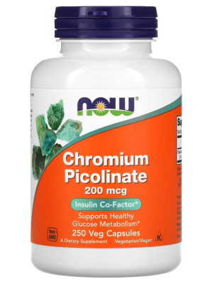 Контроль голода NOW Chromium Picolinate 200 mcg (250 капс.)