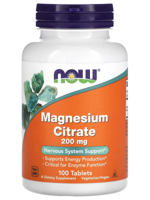 Минералы NOW Magnesium Citrate 200mg. (100 таб.)