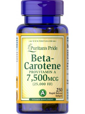 Puritan's Pride Beta Carotene Provitamin A 7500 mcg (250 капс.) Отдельные витамины Puritan's Pride Beta Carotene Provitamin A 7500 mcg (250 капс.)