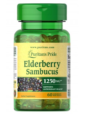 Биологически активные добавки Puritan's Pride Elderberry Sambucus 1250 mg. (60 капс.)