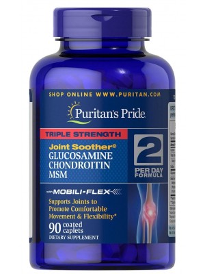 Хондропротекторы Puritan's Pride Glucosamine Chondroitin MSM Triple Strength (90 таб.)