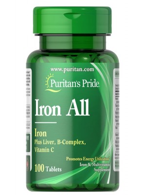 Минералы Puritan's Pride Iron All (100 таб.)