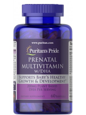 Мультивитамины Puritan's Pride Prenatal Vitamin W/DHA (60 Soft.)