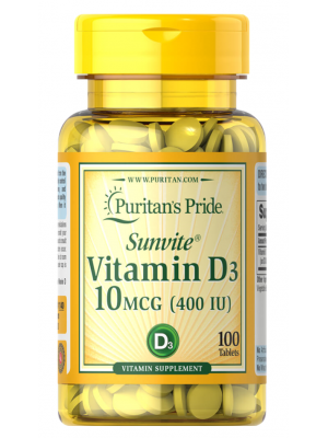 Отдельные витамины Puritan's Pride Vitamin D3 400 (100 таб.)