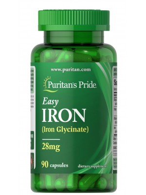 Минералы Puritan's Pride Easy Iron Glycinate 28 mg (90 капс.)
