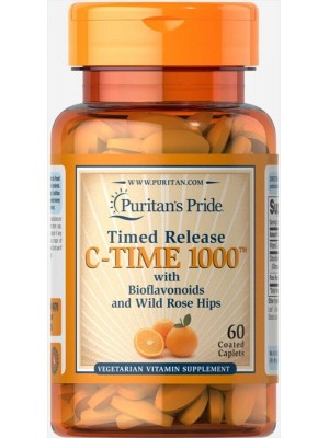 Отдельные витамины Puritan's Pride Vitamin C-Time 1000 mg with Bioflavonoids and Rose Hips (60 таб.)