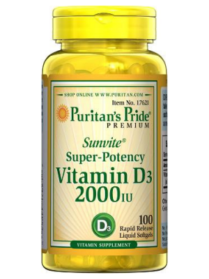 Puritan's Pride Vitamin D3 50 mcg 2000 IU (100 капс.)