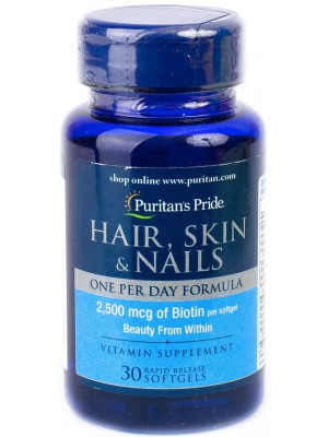 Puritan's Pride Hair, Skin & Nails One Per Day Formula (30 капс.)